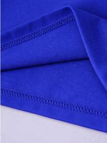 Women's T-Shirt With Monkey Print 100% Cotton - 藍色 - 查看 2