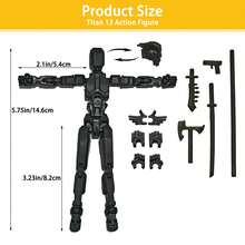 T13 Action Figure Set, 10PCS Robot Action Figure 3D Printed Toys Lucky Titan 13 Action Figure With M - Đỏ - Xem 4