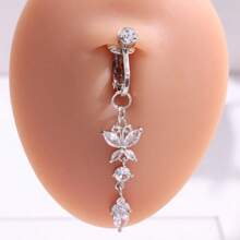 1件水钻蝴蝶肚脐环，女士仿穿孔饰品 - 彩色 - 查看 6