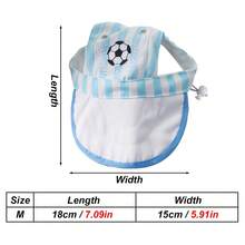 1 pieza Sombrero con temática de la Copa Mundial adecuado para perros y gatos, gorra de fútbol para perros con agujeros para las orejas, boina y gorra de béisbol para mascotas, sombrero ajustable para el sol adecuado para gatos y perros pequeños/medianos, accesorio para caminar para mascotas - Multicolor - Ver 13
