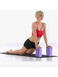 2 Soft Non-Slip Foam Yoga Blocks, Leg Stretching, Moderate Softness And Hardness, Frosted Non-Slip, Suitable For Pilates And Yoga. - Multicolor - View 3