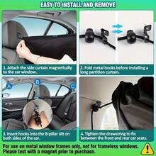 5pcs/Set Car Privacy Curtain Set, Made Of Polyester, Includes Rear Seat And Side Window Curtains, With Storage Bag, Suitable For Sedans And SUVs - A - View 8