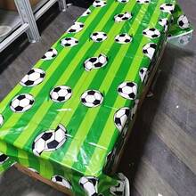Green Football Theme Tablecloth - Ideal For Birthday, Anniversary And Sports Party - Durable Plastic Material, Geometric Pattern Design - Suitable For Sports Events, World Cup, Football Theme Parties, Various Occasions, Party Dining Table Decor, Reusable, Easy To Clean Surface, Match Day Decoration, Football Party Supplies, Essential For Event Planners, Holiday Shopping Essential - A - View 4