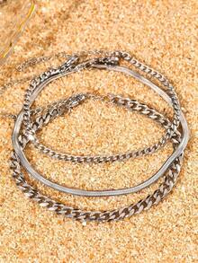 Aomogo Stainless Steel Delicate Anklet For Women Gold Color Chain Anklet  On The Leg Anklet Jewelry Women - 銀色 - 查看 4