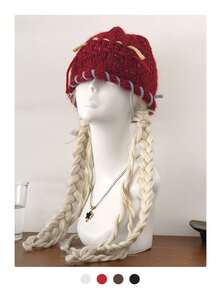 Mũ len beanie thiết kế độc đáo với đường khâu tương phản, mũ len móc thủ công hình quả bí ngô, mũ len giữ ấm tôn dáng khuôn mặt nhỏ nhắn, mũ len vành cuộn, mũ tai bèo đa năng mới dành cho nữ, thích hợp cho mùa xuân/hè, đi biển, nghỉ mát. - Nhiều màu - Xem 3