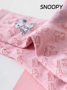 1 Pair Authentic SNOOPY Pattern Women's Pink Mid-Calf Socks, Cute Cartoon Design Distinctive SNOOPY Ladies' Socks, Odor-Resistant Moisture-Wicking Casual Versatile Crew Neck Cartoon Pattern Socks, Suitable For Students/Adults As Gifts And Daily Wear - Pink - View 6