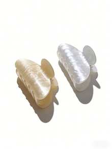 1个简约优雅复古半圆形发夹，暖米色和粉色大理石纹理，甜美发饰，适合茶会装饰、学校日常佩戴、冬季女性夏季沙滩爪夹、度假发夹。 - 彩色 - 查看 3