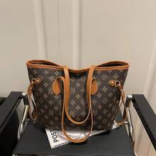Bolso de mano grande de mujer, bolso de hombro para estudiantes/oficina y viajes - Café integral - Ver 13