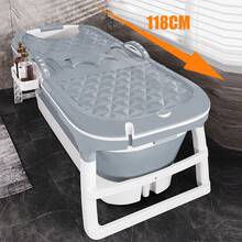 Faltbare Badewanne für Erwachsene mit abnehmbarem Deckel, tragbare Badewanne mit Armlehnen und Seifenkorb, Komfort und Entspannung für Bad, Dusche und Balkon, 118 * 60 * 53 cm - B - Übersicht 6