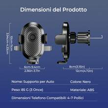 REMAX Supporto per telefono auto con ventosa, blocco ad un tasto 360° rotazione regolabile, adatto per telefoni da 4-7 pollici, accessorio da viaggio auto necessario, non ostruisce la visuale - RM-C02 - Visualizzare 9