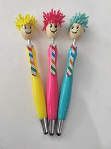 3/6/9/12 pezzi Penne a forma di cartone animato. Design kawaii, vedere la forma di questa penna renderà le persone felici, allevierà il loro umore e ridurrà lo stress. Adatto per la stagione di ritorno a scuola, la stagione di laurea, l'uso in ufficio e come regalo per amici, colleghi, insegnanti, famiglia ed anziani. - Penna con faccina sorridente a fumetti - Visualizzare 10