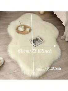 1pc Cloud-Shaped Faux Wool Area Rug - Modern Minimalist Design For Living Room Bedroom Home Decor - Soft Plush Backing, Machine Washable - Perfect Winter Gift, Thick Plush Rug For Autumn/Winter - Multicolor - View 4