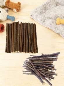 苹果木和柳木磨牙棒，仓鼠豚鼠兔子咀嚼玩具，木制啃咬玩具 - 查看 1