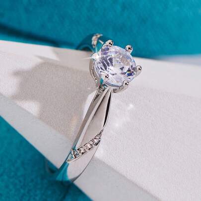 1枚结婚戒指，承诺戒指，永恒戒指，周年纪念戒指，情人节礼物，奢华优雅的新娘珠宝，送给爱人的最佳礼物