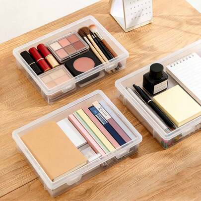 1 Stück transparente Dokumentenaufbewahrungsbox, geeignet zum Aufbewahren von Ausweisen, wichtigen Dokumenten, Büchern, Schreibwaren und kleinen Gegenständen zuhause