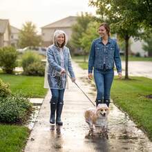 XS-3XL EVA 透明宠物雨衣，适合小型至中型犬 - 粉色 - 查看 2