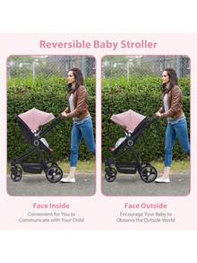 Cochecito y capazo convertible 2 en 1 para bebés: cochecito ligero para recién nacidos y niños pequeños, asiento extraíble, ruedas con amortiguación, cesta de almacenamiento grande, portavasos. - Rosa - Ver 8