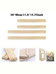 DIY木框，有30x40厘米、40x50厘米和50x70厘米等多种尺寸可选，适用于油画、松木画框、墙面艺术画、钻石画框、榫卯木条、粗犷笔触、绷紧金属丝画框、健身用品、木制内框装饰，适用于客厅、卧室和家居装饰，不含画作和玻璃，需要手动组装。 - 原木畫框架 - 查看 13