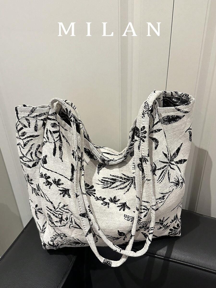 Retro Striped Canvas Tote Bag, Large Capacity Multi-Purpose, Suitable For Work, School Or Outing, Student Backpack, Canvas Bag, Beach Bag [Vertical Stripe Colors Randomly Arranged]