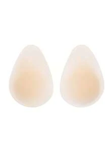 1 Pair Teardrop Silicone Nipple Covers - Reusable Transparent Adhesive Pasties, Suitable For Strapless & Backless Outfits - Apricot - View 6