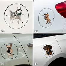 BRUP 1 pieza Pegatina divertida de boquilla de combustible de Husky para decoración de auto - Pegatina humorística para tapa de gasolina autoadhesiva y removible - animal - Ver 5