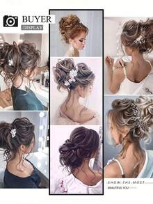 2 Pcs Messy Bun Hair Piece, Curly Wavy Hair Bun Extensions Scrunchies, Tousled Updo Synthetic Hairpieces Space Buns For Women And Girls - Multicolor - View 4