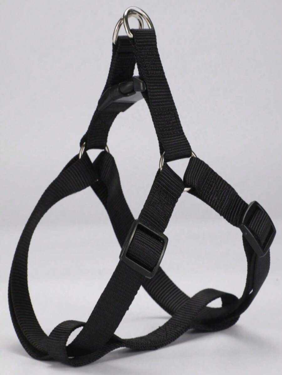 A Nylon Adjustable Pet Triangle Harness Suitable For Home Or Outdoor Use.Nylon Durable Dog Harness, Adjustable No-Pull Pet Vest Harness With Quick Release Buckle, Comfortable Walking Training Harness For Small Medium Large Dogs.Heavy Duty Nylon Dog Harness, Adjustable Reflective Pet Harness, No Pull No Choke Walking Harness For Dogs, Suitable For Small Medium Large Breeds. - Black - View 1