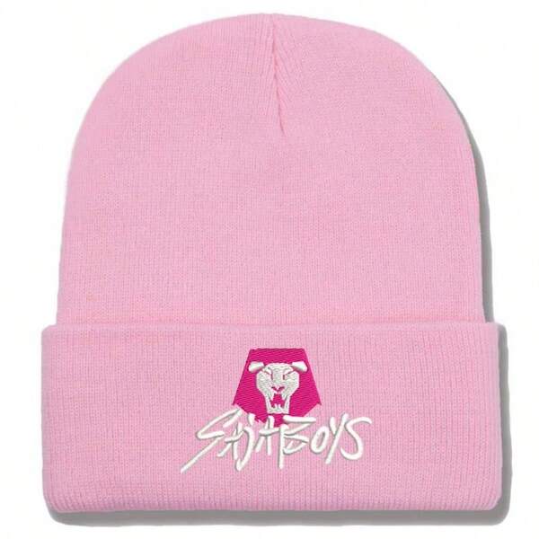 K-POP Witch Hunting Girl Group Embroidered Letter Knit Beanie Hat, Outdoor Knitted Cap For Autumn/Winter