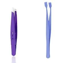 2件套不锈钢眉镊和睫毛夹套装，高精度化妆工具，用于修眉、卷翘睫毛和脱毛 - 彩色 - 查看 12