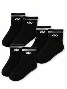 Alo Yoga Half-Crew Throwback Sock (3 Pairs) (Unisex) - 黑色三雙裝 - 查看 4