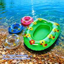 Juego de 4 piezas de juguetes acuáticos para mascotas, que incluye botes inflables y mini aros de natación, adecuados para animales pequeños como hámsters, hurones, tortugas y mascotas de acuario. Artículos de juego acuático divertidos para mascotas, juguetes inflables para mascotas. - Anillo de natación para mascotas - Ver 4