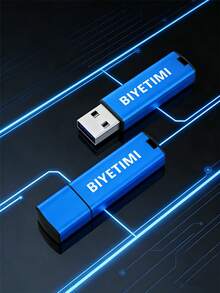 Biyetimi 64GB/128GB/32GB USB Flash Drive, High Speed Memory Stick, Black/Color/Transparent - Blue - View 2