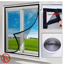 1 tấm lưới chống muỗi và ruồi bằng sợi thủy tinh màu đen, thích hợp để bảo vệ cửa sổ khỏi muỗi, rèm cửa chống muỗi mùa hè. - màu đen - Xem 2