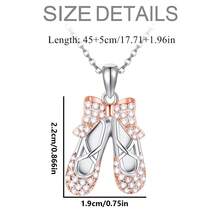 Ballerina Dance Shoes Necklace' - This Is A Unique Ballet-Inspired Necklace Design That Is Delicate Yet Dynamic. It Is A Multi-Functional Neck Accessory Featuring A Beautiful Ballerina Shoe Pendant. The Exquisite 3D Ballerina Shoe Design, Paired With The Warm Pink Contrast, Makes It The Perfect Accessory For Art Enthusiasts' Daily Outfits, As Well As An Ideal Gift For Friends. - Silver - View 4