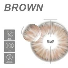 Eyeshare 1 Pair Of Brown Soft Annual Disposable Eye Makeup Gray Lenses Beauty Pink Purple Contacts Suitable For Daily Use - Brown - View 5