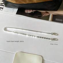 1 件金属链条肩带配件，适用于包包，时尚百搭的镶钻金属改造链，可替换可拆卸斜挎包链条，延长肩带手柄，适用于麻将包、腋下包等，专为女性设计的可拆卸延长肩带手柄配件 - 彩色 - 查看 6