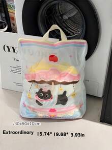 3Pcs Cute Cat Mesh Laundry Bag Set, Machine Washable Laundry Drying Bag With Handle, Reusable Washing Machine Bag For Bra, Wool Sweater - Multiple Styles - View 10