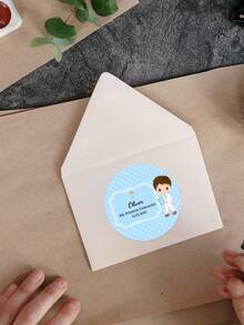 1/30/60/120 pcs Stiker Komuni Pertama Kustom, Label Nama dan Tanggal Personalisasi, Label Bulat Tahan Air dan Tahan Minyak, Ideal untuk Suvenir Baptisan, Dekorasi Perayaan Keagamaan, Segel Amplop Undangan, Mi Primera Comunión - MultiWarna - View 4