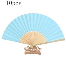 10支夏季必备折叠纸扇，白色和彩色款式，便携式手持扇，适用于婚礼、派对、洗礼仪式、新娘礼物、DIY装饰和摄影道具、节日、旅行 - 彩色 - 查看 18