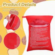 1pc Reusable Microwave Potato Bag, , Bakes Perfect Soft & Sweet Potatoes In Just 4 Minutes Without Boiling Or Oven, Made Of Heat-Resistant Material For Even Heating, Moisture Locking, Retains Original Potato Flavor, Also Suitable For Sweet Potatoes, Corn And More - Multicolor - View 3
