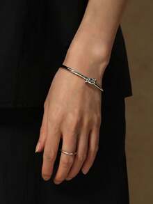 1pc Fashionable Minimalist Knotted Line Design Bracelet, Suitable For Women's Daily Wear, Party, Outdoor - Knotted Bracelet - View 7