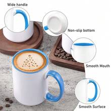 36 Pcs Plain Sublimation Coffee Mugs 15 Oz With Handle, Colored Inside Ceramic, Assorted Colors For Tea, Latte, Espresso Independence Day, Graduation Season - Nhiều màu - Xem 4