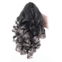 14-Inch Curly Wavy Ponytail Wig With Clips, Made Of Synthetic Fibers, Fluffy Curly Ponytail - Multicolor - View 15