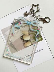 1 chiếc hộp đựng thẻ acrylic hình ngôi sao và nơ, có tính thẩm mỹ cao, hình hạt đậu tình yêu, nhỏ gọn, 3 inch, dùng để bảo vệ thẻ và giấy tờ. - Nhiều màu - Xem 12