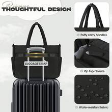 Cloud Quilted Puffer Tote Bag, 15.6 Inch Waterproof Laptop Bag With Detachable Flower Charm, Large Capacity Travel Work Bag - Multicolor - View 6
