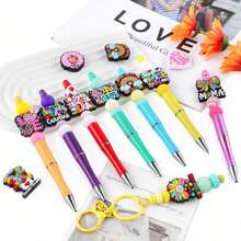 Lovyomi 6PCS Nurse Silicone Focal Beads For Pens, Character Silicone Beads For Lanyard Making DIY Handicraft - ColorA - 查看 3