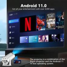 Proyector de oficina con sistema Android y alta definición 4K, proyector inteligente de alta definición para el hogar, proyector portátil, compatible con alta definición completa 1080P, equipado con proyección de pantalla inalámbrica y funciones de corrección automática de distorsión trapezoidal, proyector para exteriores que puede girar 180°, capaz de conectarse a WiFi y Bluetooth, y capaz de conectarse a teléfonos móviles, computadoras, etc. - Tipo de Enchufe A USA (110-127V) - Ver 13