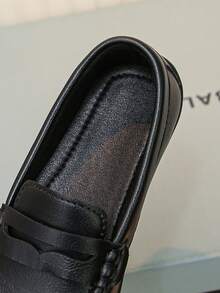 1 Pair New Kids Casual Loafers, Lightweight & Breathable Slip-On Shoes For Boys & Girls - Black - View 8