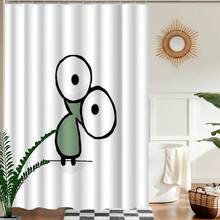 1pc Geometric Line Art Spring Style Shower Curtain, Colorful Geometric Modern Style Bathroom Decor, Painting-Like Modern Design, Unique Home Gift, Gift For Friends - Multicolor - View 3