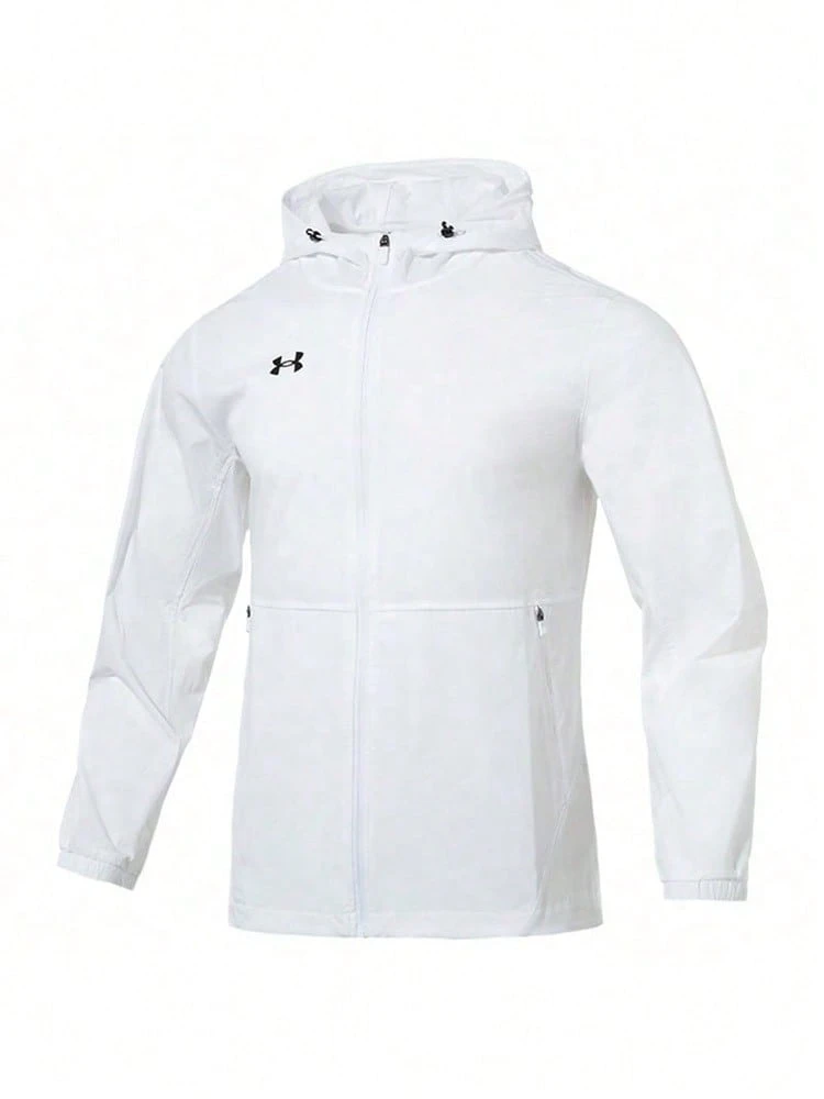 Chaqueta para hombre Under Armour, nueva colección primavera 2026 de entrenamiento deportivo de fútbol, fitness y casual con capucha cortavientos 21600411-100 - Blanco - Ver 1